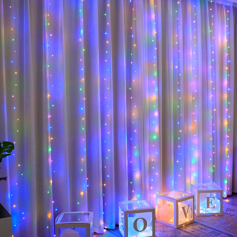 Tegooe USB Powered LED Curtain String Lights with Remote - 8 Modes