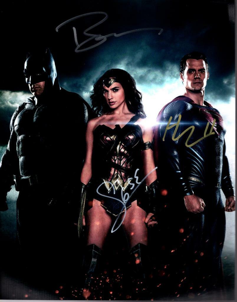 Ben Affleck Gal Gadot Cavill signed 11x14 Picture autographed Photo Poster painting with COA