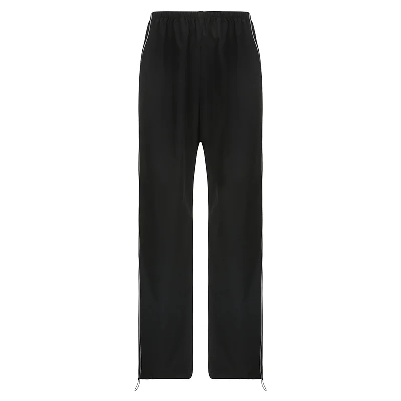Ueong Winter New Products Street High-Waisted, Loose, Thin, Rope-Tied Feet, Sports And Leisure Pants, Long Trousers