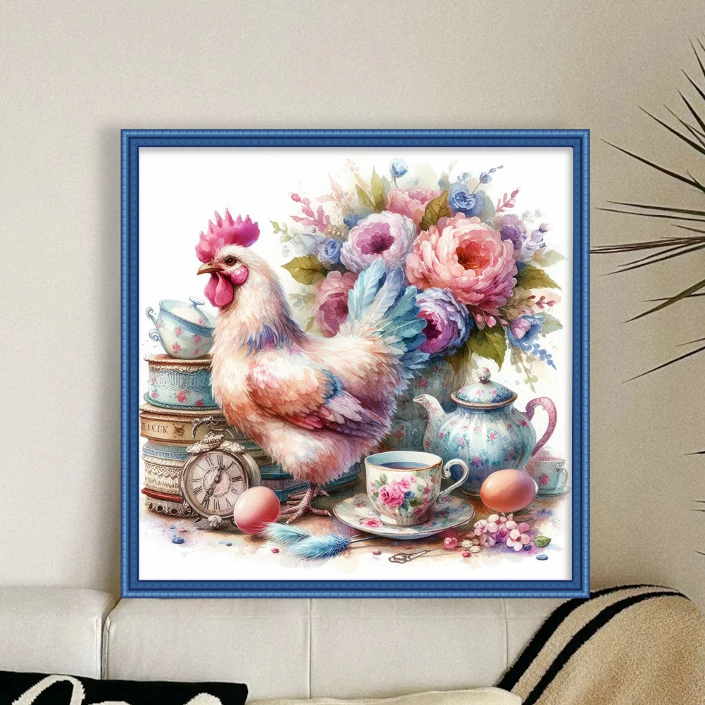 14CT Full Stamped Cross Stitch - Cock(Canvas|40*40CM)