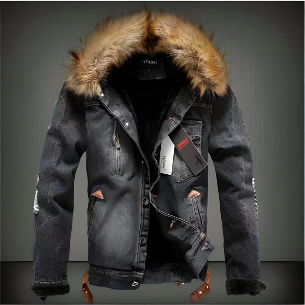 Denim Jacket With Fur