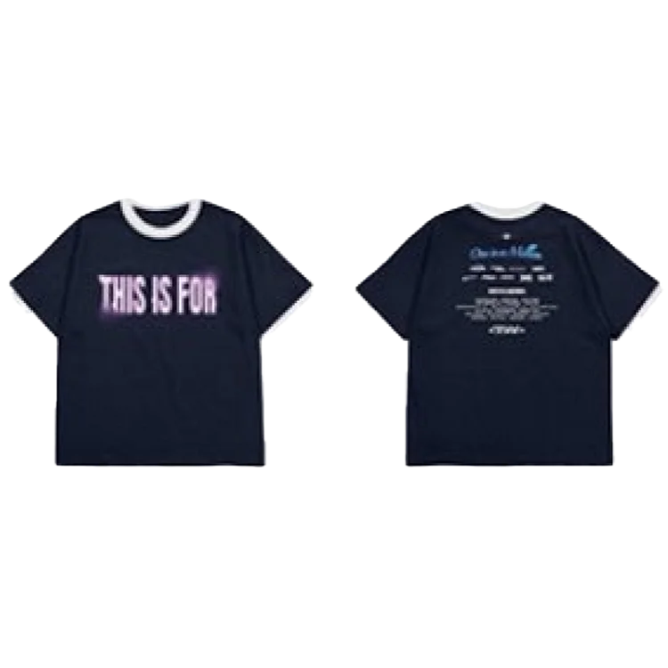 TWICE 6TH WORLD TOUR THIS IS FOR海外限定Tシャツ This Is For World Tour in LA Navy Ringer T-Shirt