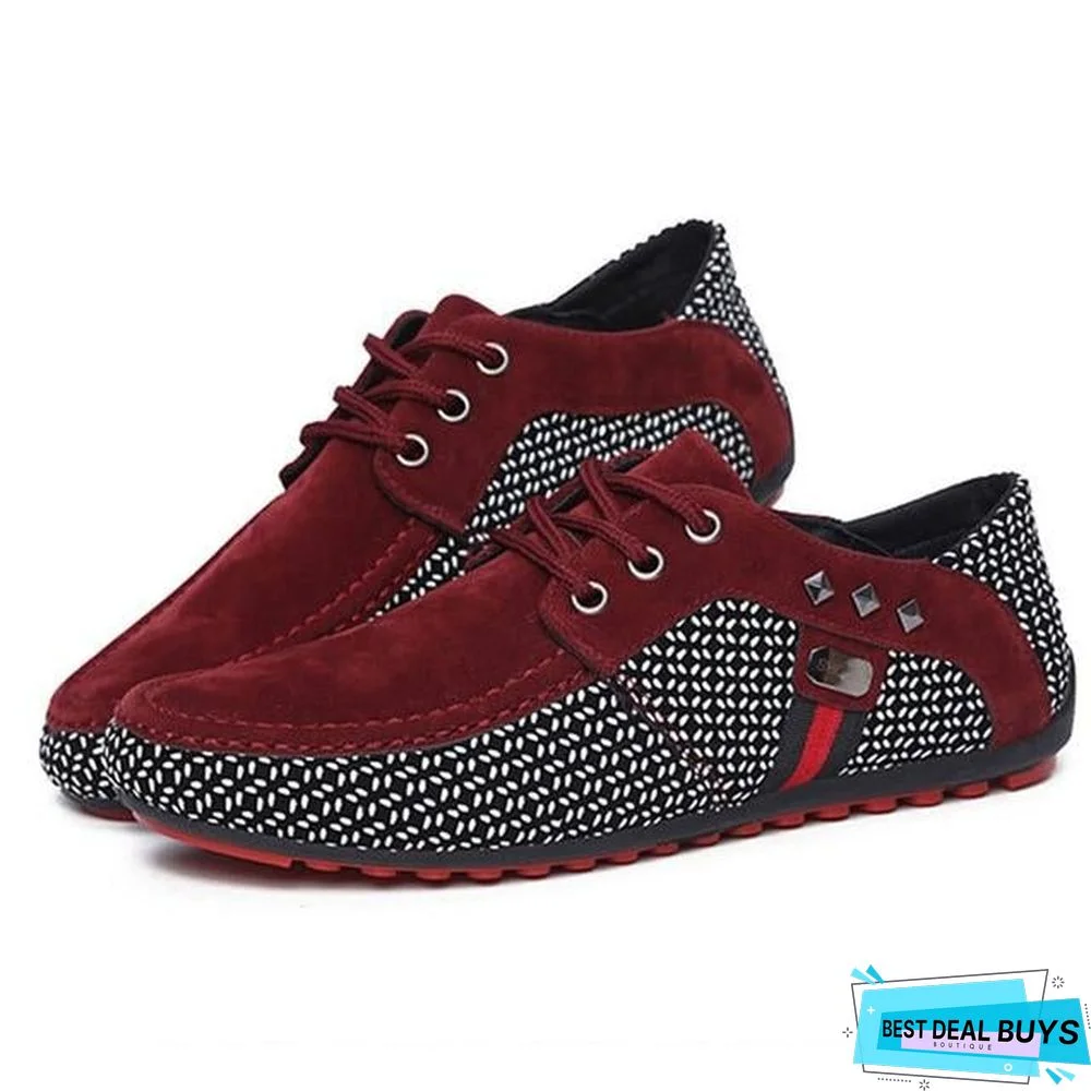 Men's Classic Lace Up Loafers Shoes Breathable Moccasins Shoes