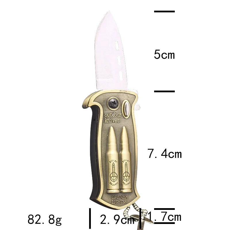 Knife-equipped windproof refillable lighter