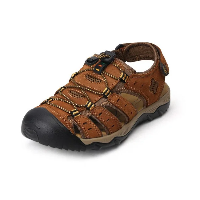 MIXIDELAI Big Size Genuine Leather Men Sandals New Summer Men Shoes Beach Sandals for Man Fashion Brand Outdoor Casual Sneakers