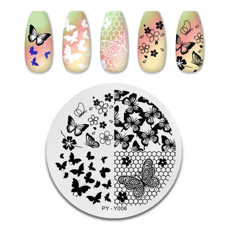 PICT YOU Nail Stamping Plates Lace Flower Leaf Butterfly Stamp Templates DIY Nail Designs DIY Nail Art Plate Printing Tools