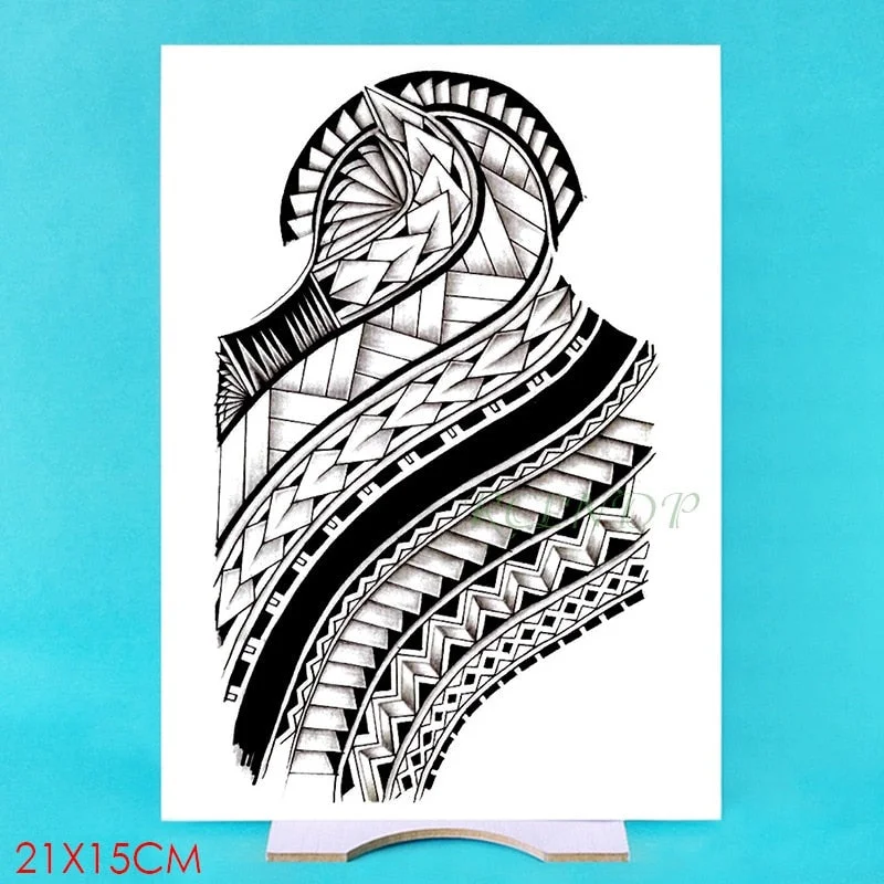 Waterproof Temporary Tattoo Sticker Tribal Totem Fake Tatto Flash Tatoo on Body Back Leg Arm belly large size for Women Men girl