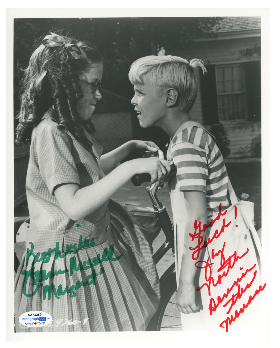 Jay North Dennis The Menace Jeanne Russell ACOA Signed Autograph 8 x 10 Photo Poster painting