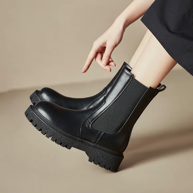 Yyvonne Yyvonne Plus Size Boots Casual Platform Ankle Boots Women's Chelsea Boots Autumn And Winter New Women's Boots