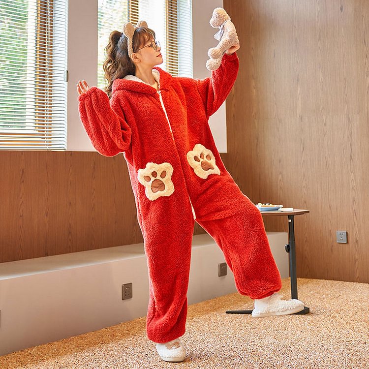 Cute Cartoon Animal Home Plush Jumpsuit Pajamas  - Modakawa Modakawa