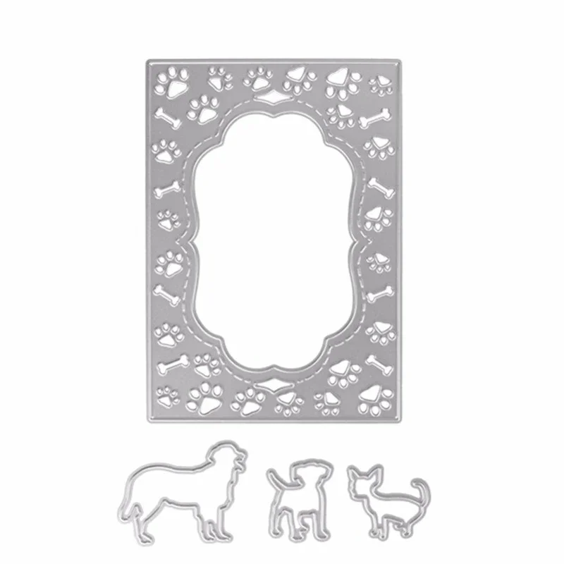 Nigikala Frame Dog Metal Cutting Dies DIY Scrapbooking Photo Album Decorative Embossing Stencil Paper Card Crafts