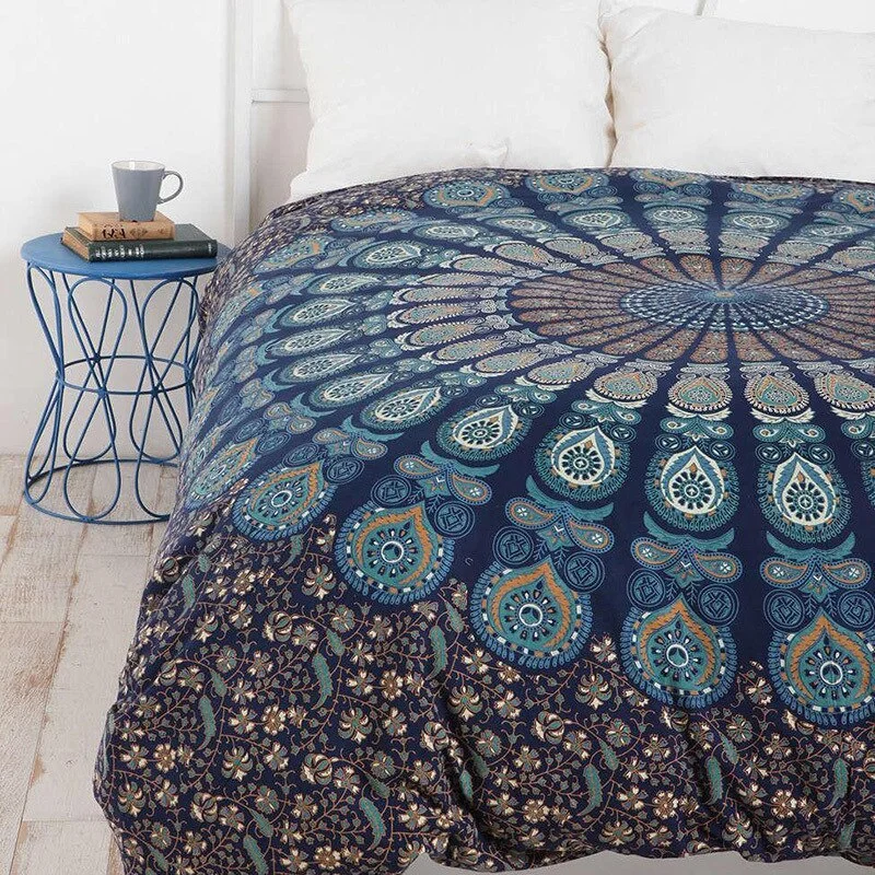 Oversize Hippie Mandala Tapestry Wall Hanging Bohemian Psychedelic Tapestry Fabric Wall Carpet Bed Sofa Cover Picnic Mat Shawl