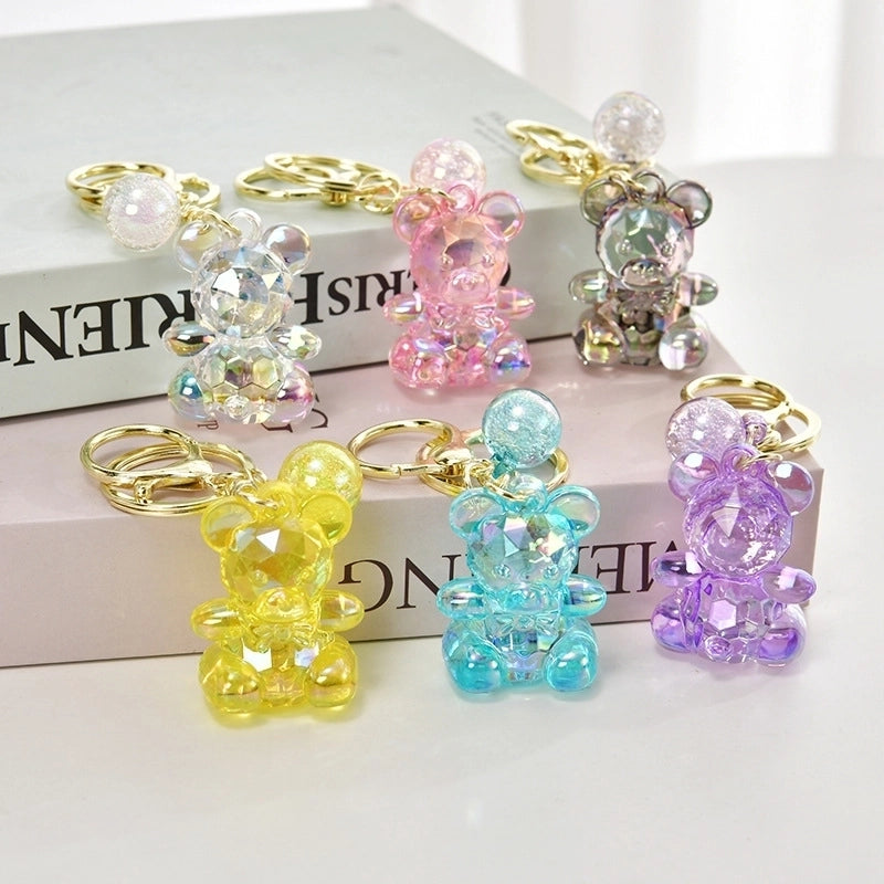 Cute Bear Arylic Unisex Bag Pendant Keychain
