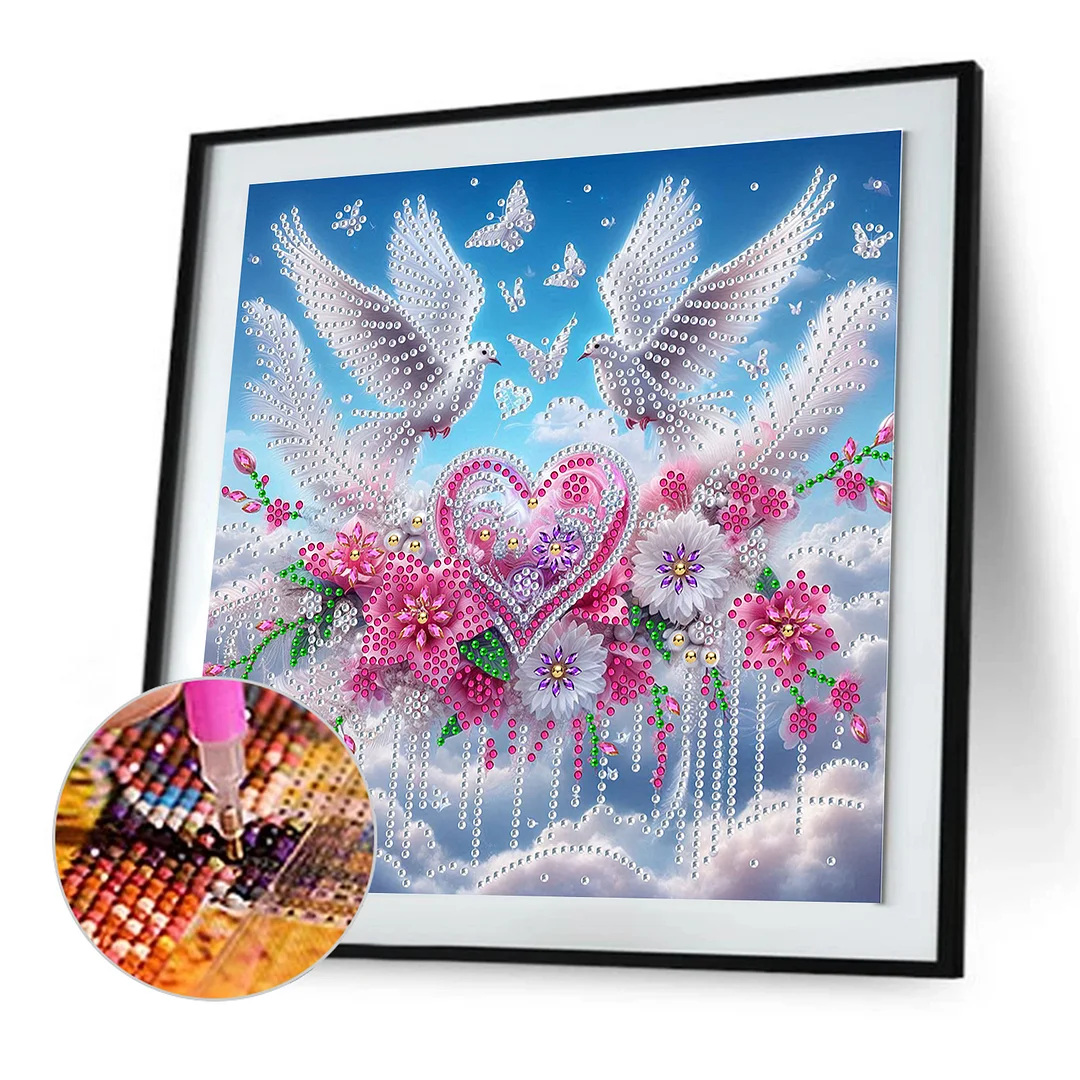 Dove - Partial Special Shaped Drill Diamond Painting Kits (Canvas|30*30cm)