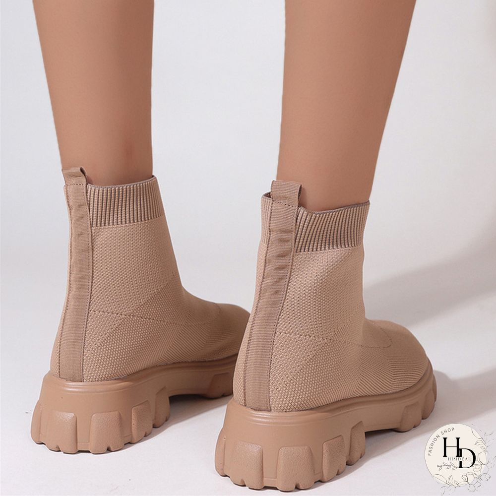 Apricot Casual Daily Patchwork Solid Color Round Keep Warm Comfortable Shoes