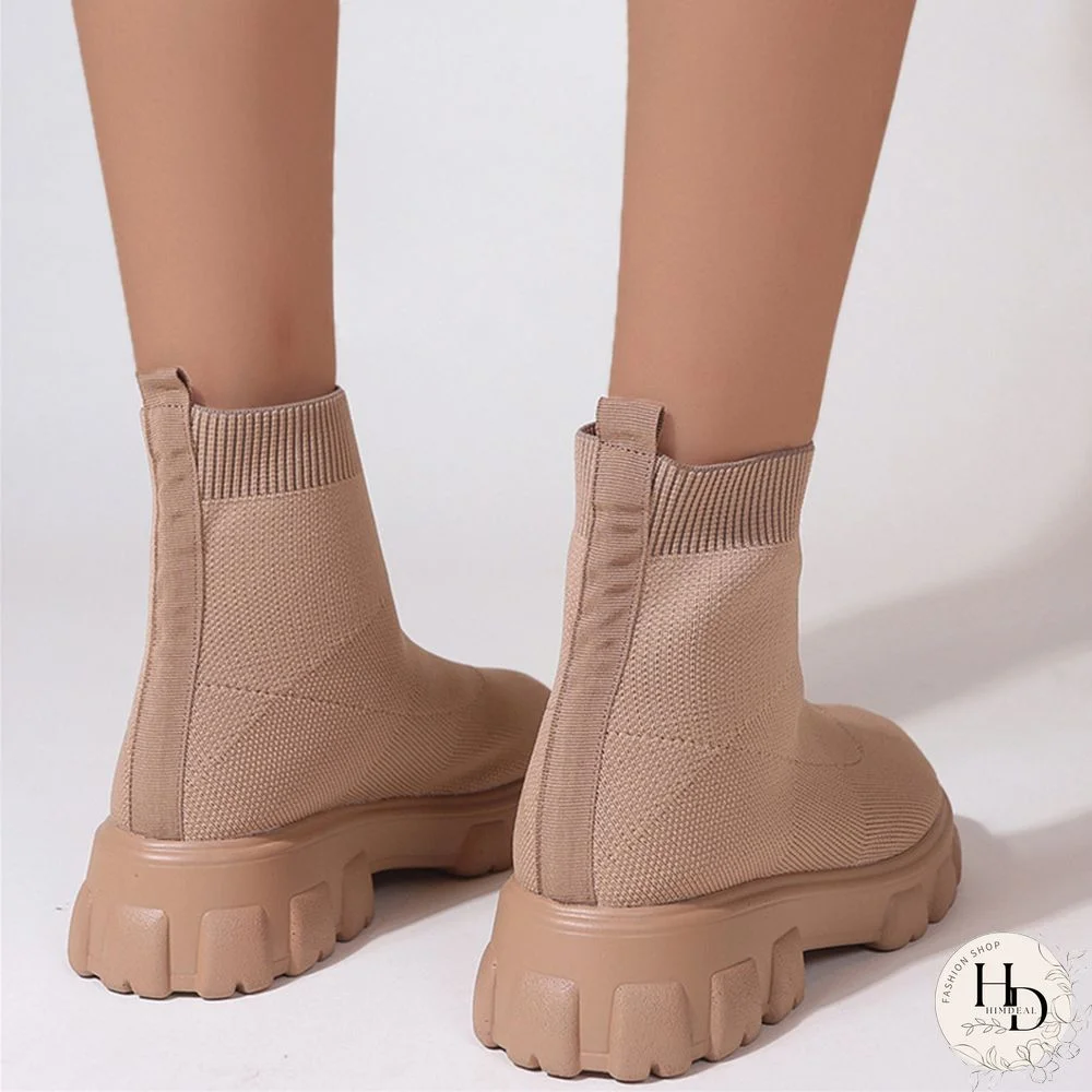 Apricot Casual Daily Patchwork Solid Color Round Keep Warm Comfortable Shoes