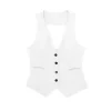 TRAF Fashion Women's Vest Linen Sleeveless Suit Vest Coat for Women Autumn Korean Female Black White Suit Vest Top