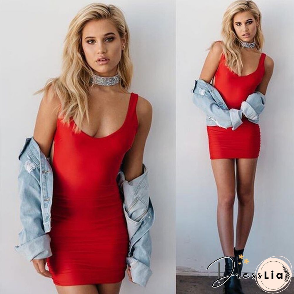 Women Backless Dress Short Pencil Bandage Beach Mini Bodycon Dress Vestidos