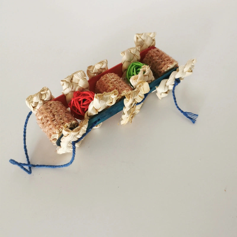 Xuan Feng Parrot Toy Peony Small Bird Rattan Ball Grass Ball Corncob Bite String Wooden Bite Beak Grinding Pet Supplies