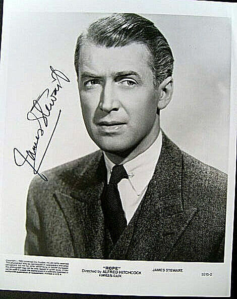 JAMES STEWARD IN ALFRED HITCHCOCK (ROPE) HAND SIGN AUTOGRAPH Photo Poster painting