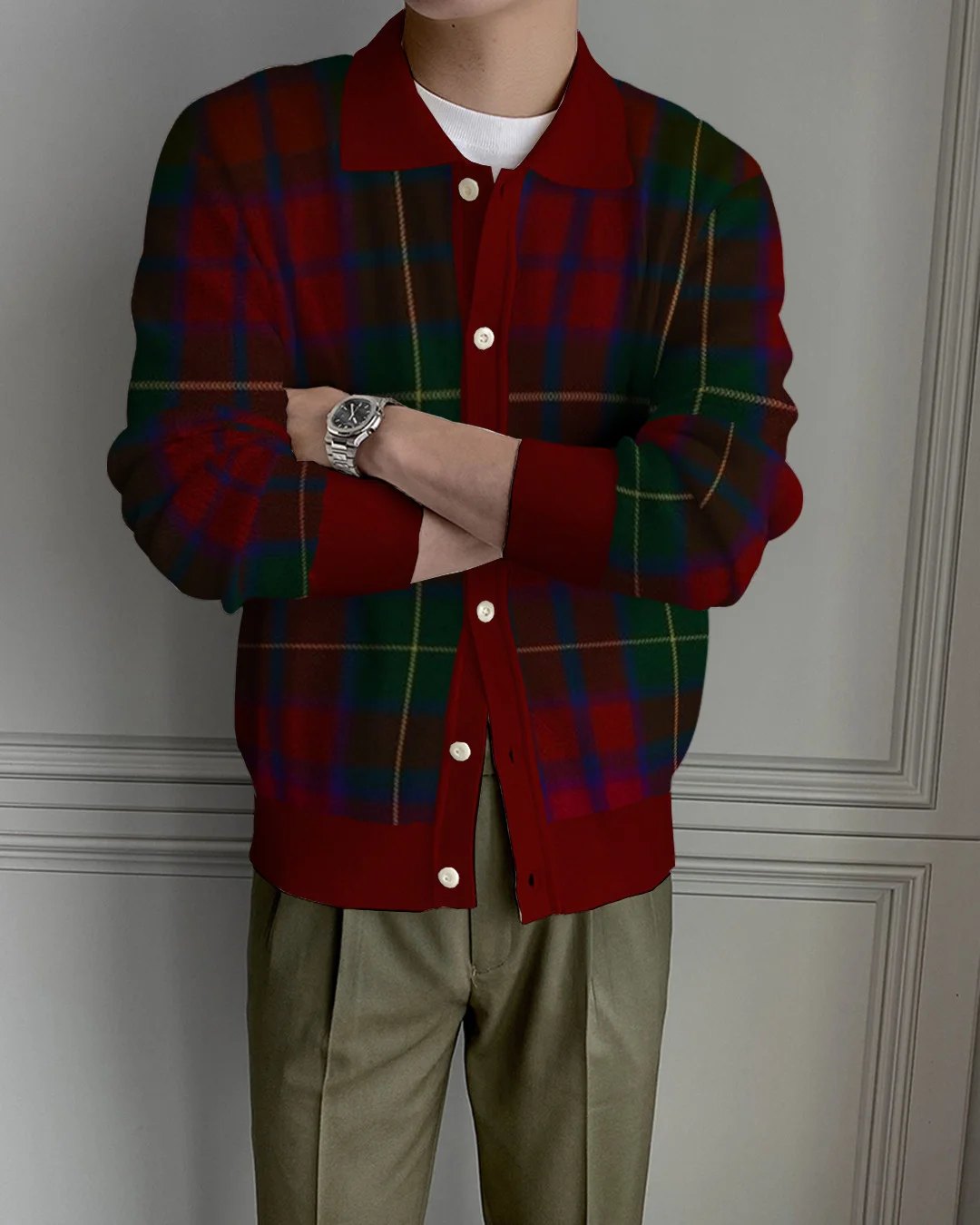 Men's Lapel Knitted Sweater Cardigan 3f9d