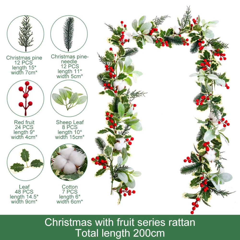 New Christmas Decoration Rattan Simulation Garland