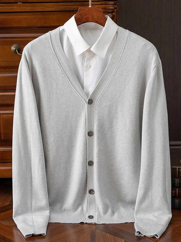 Men's Casual Classic Solid Color Button Sweater Cardigan