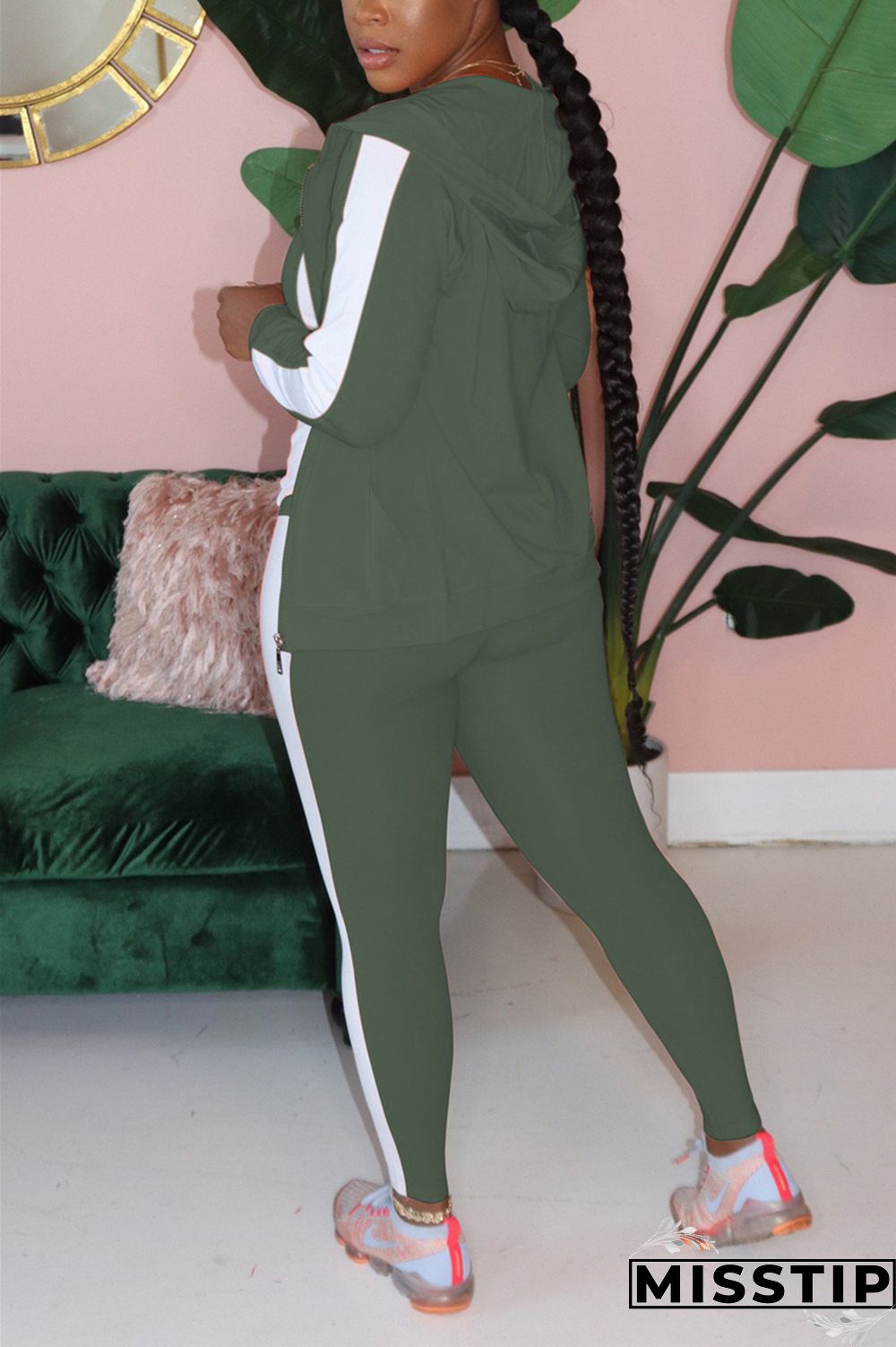 Grey Active Solid pencil Long Sleeve Two Pieces