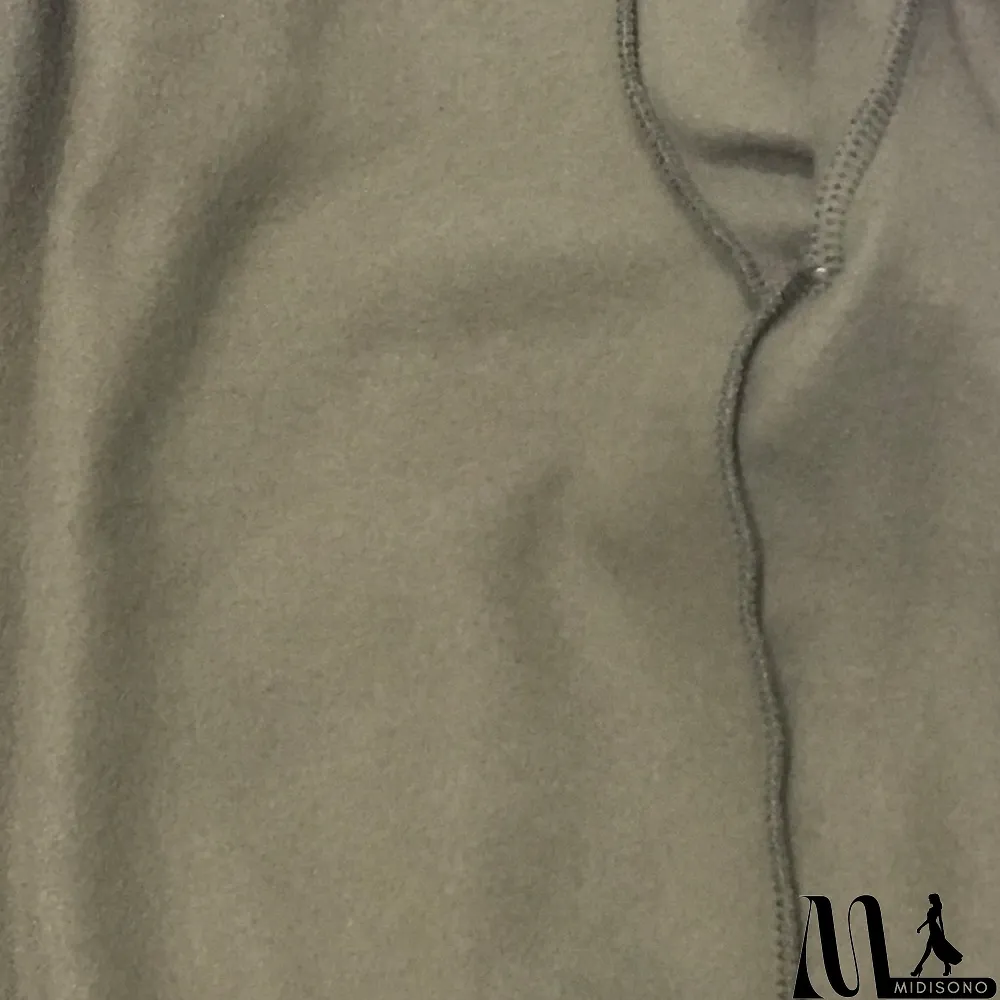 MidiSono - Plush Solid Tank Tops+Hooed Zipper Coat+Pants Sports Three Piece Set