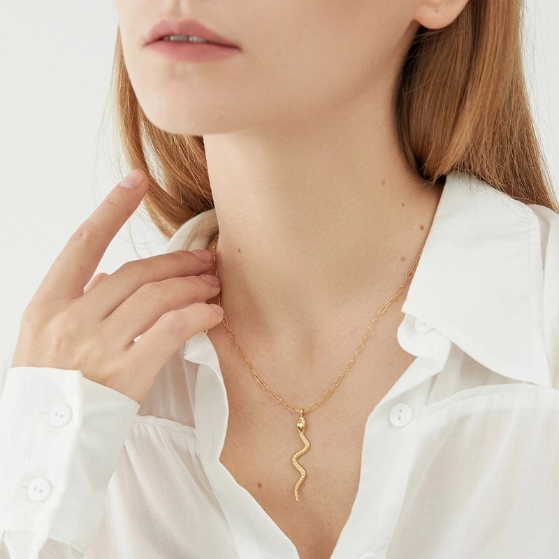 304 Stainless Steel 14K Gold Plated Minimalist Plating Snake