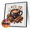 Kaffeedessert - speziell geformtes Diamantgem&auml;lde - 30*30cm