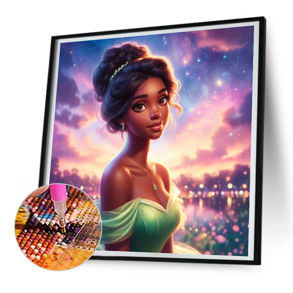 Diamond Painting - Full Round Drill - Mermaid Tiana(Canvas|30*30cm)