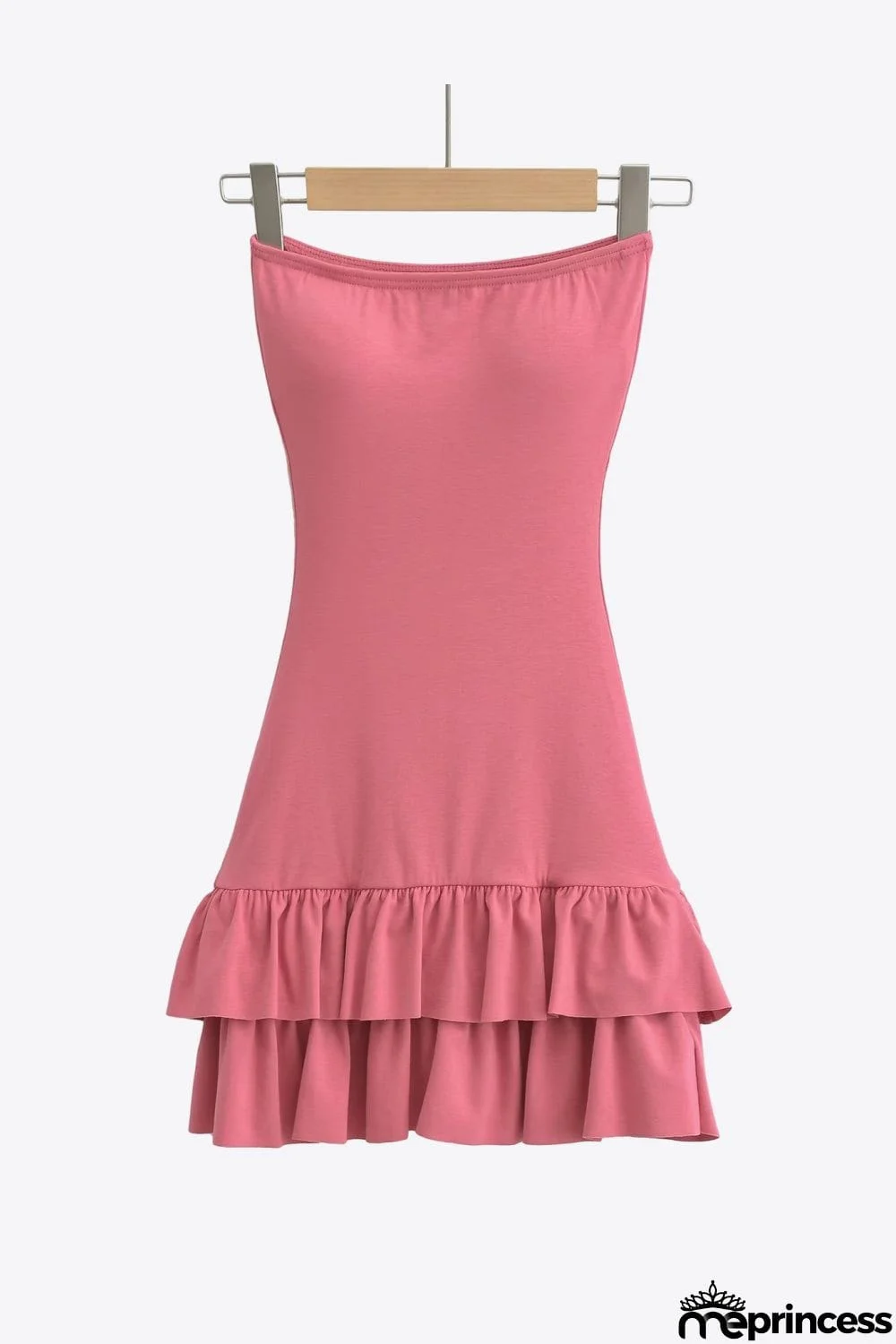 Strapless Ruffle Hem Dress