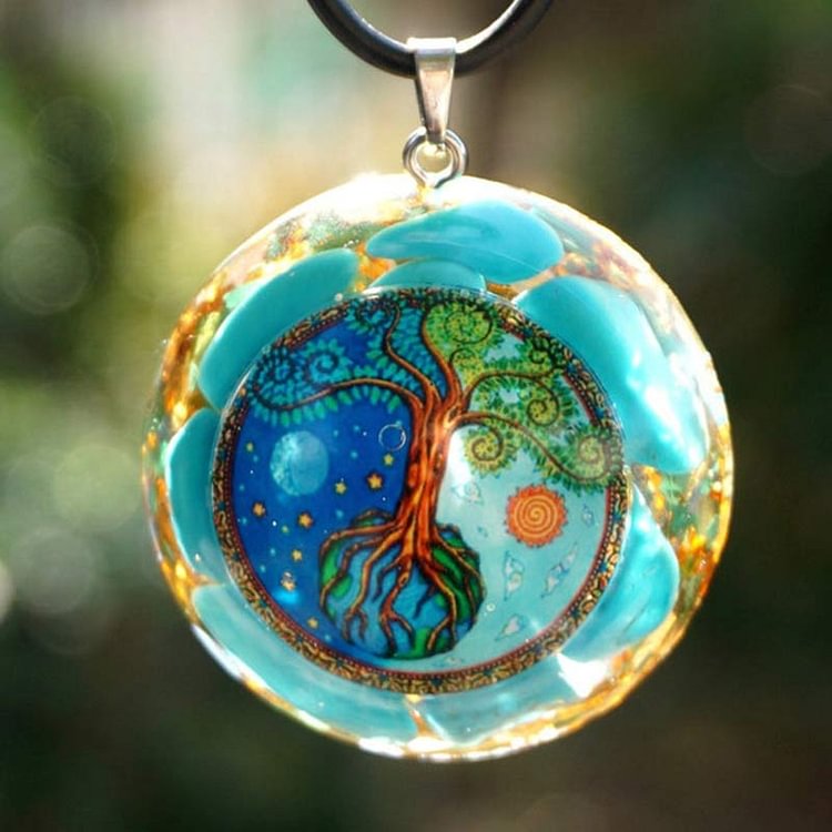 Turquoise Tree Of Life Healing Necklace