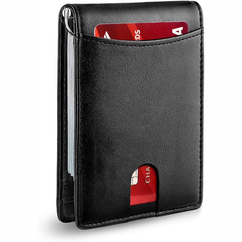 Men’s Solid Color Carbon Fiber Microfiber Flip Cover Card Holders