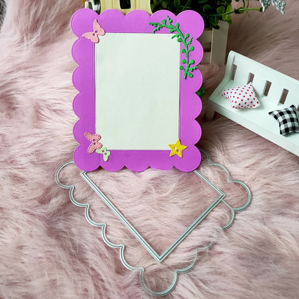 New Background frame with rounded edges Metal Cutting Dies Decorative Scrapbooking Steel Craft Die Cut Embossing Paper Cards