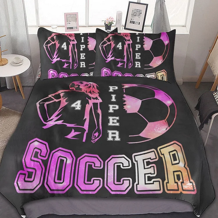 Personalized Soccer Bedding Set for Bed Room Sets | BedKid26[personalized name blankets][custom name blankets]