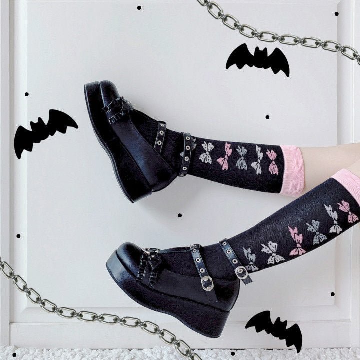 Little Bat Gothic Punk Belts Lolita Platform Shoes