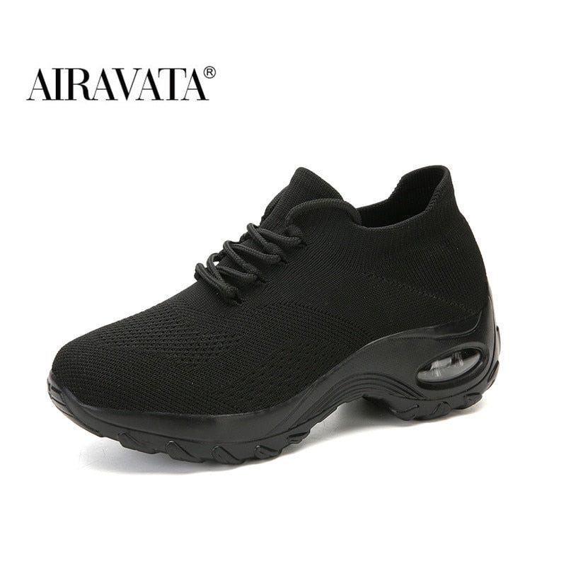 Women Chunky Sneakers Height Increasing Breathable Walking Shoes Outdoor Leisure Shoes