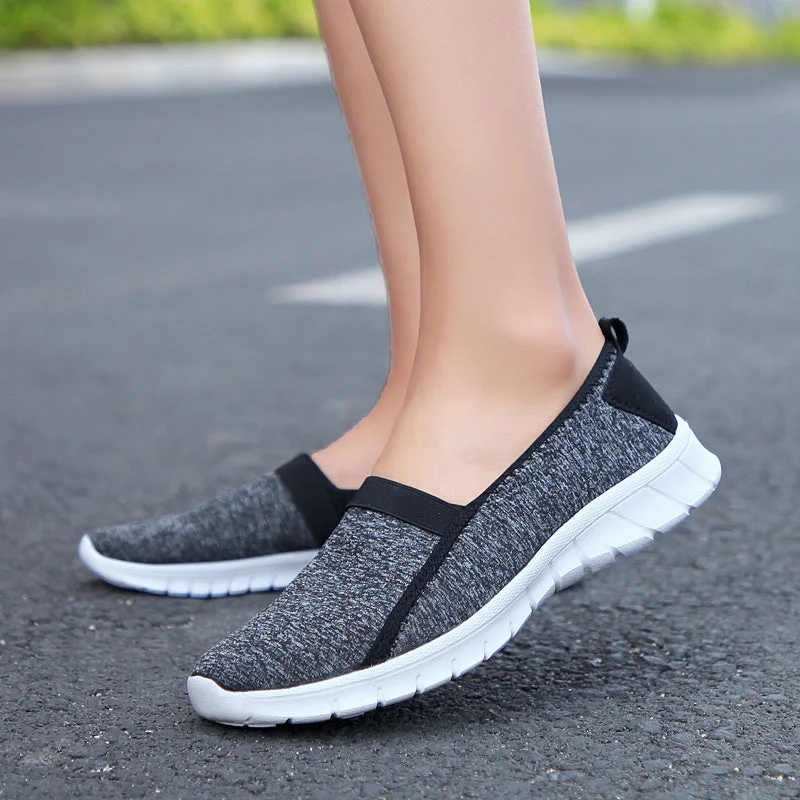 Women plus size clothing Women Casual Breathable Solid Color Flat Shoes-Nordswear
