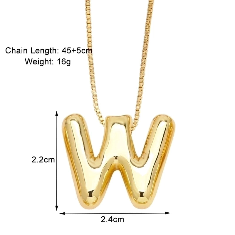 Minimalist Letter Copper Plating 18k Gold Plated Necklace Pendant