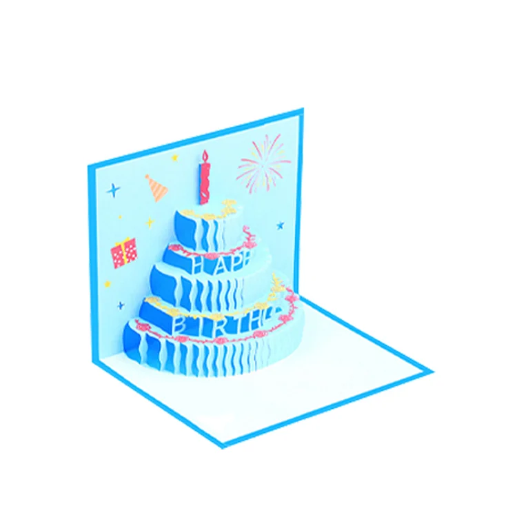 3D Pop Up Card - Birthday Jump Out Card Creative 3D Greeting Card For All Occasion (Blue)