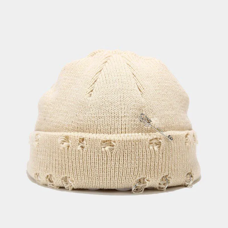Brownm Distressed Beanie