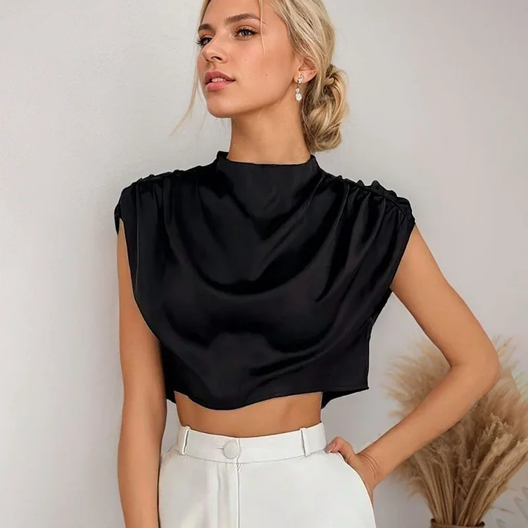 Elegant Pleated Crop Top