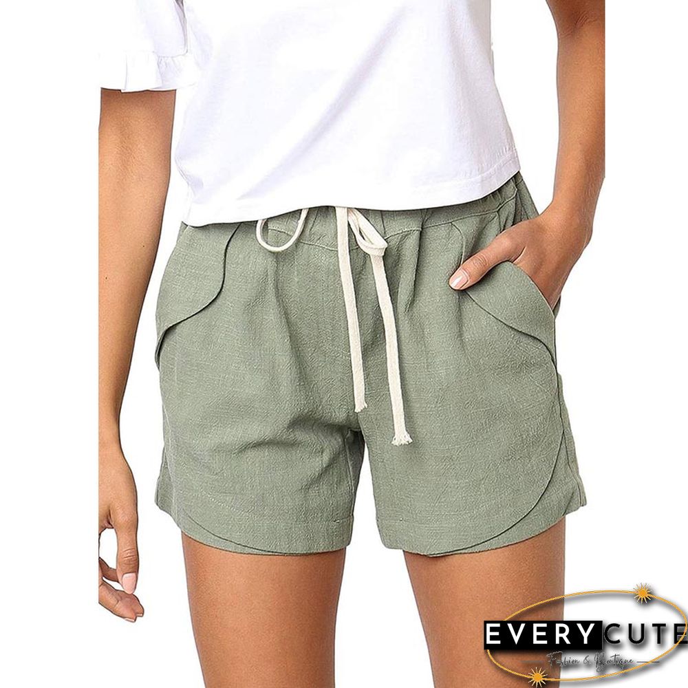 Light Green Beachwear Casual Shorts For Women