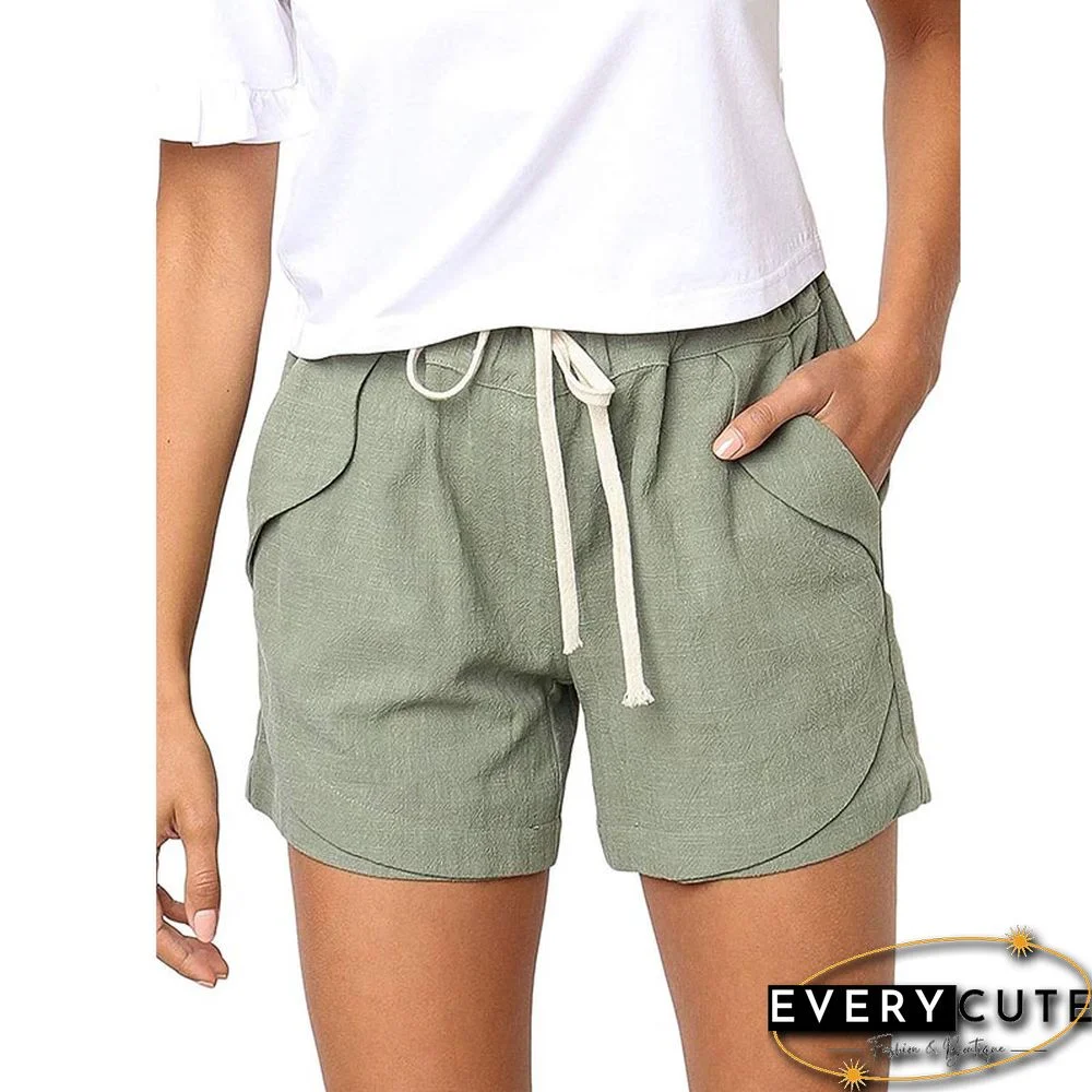 Light Green Beachwear Casual Shorts For Women