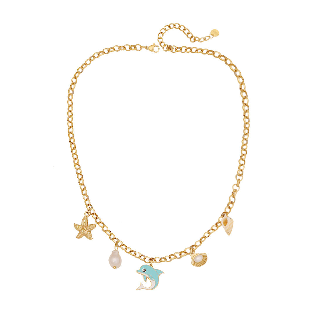 Sun Portrait Star Moon Thick Necklace Starfish Love Stainless Steel Clavicle Chain N1496