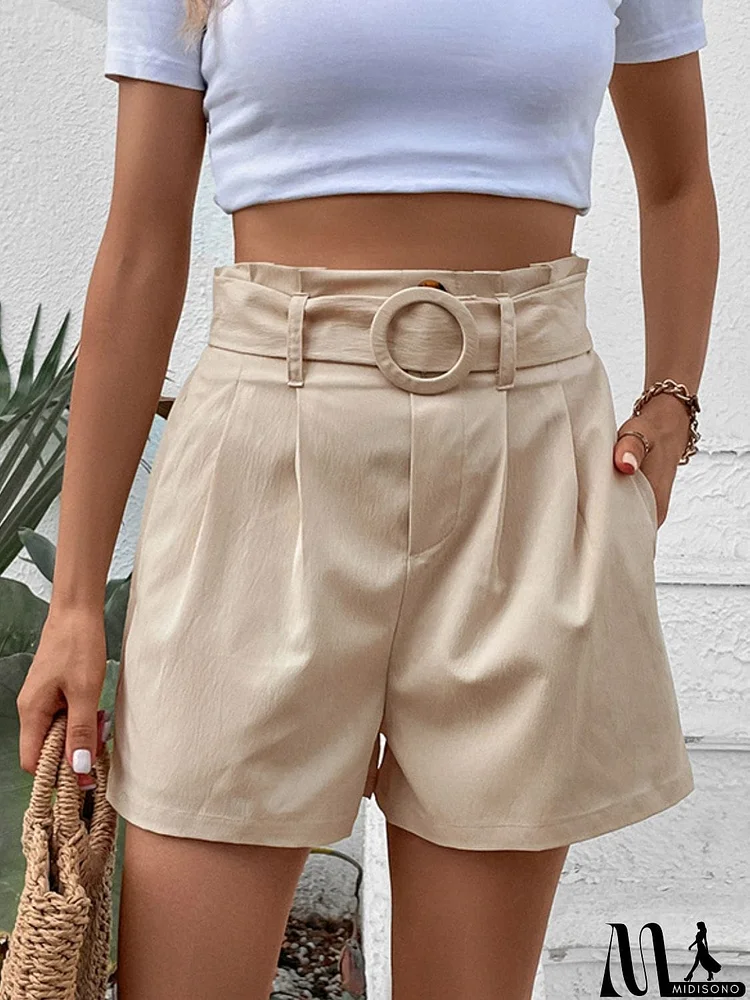 Belted Shorts with Pockets