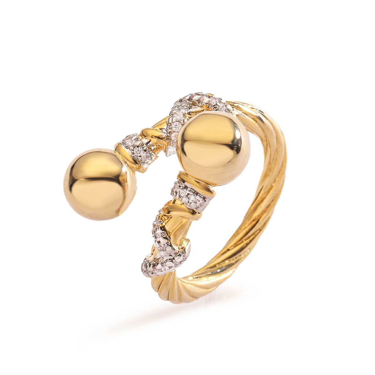 Minimalist Women Irregular Geometric Copper Inlay Rings