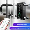 Smart fingerprint password double-opening glass door lock, U-shaped lock, sliding door long lock, shop lock type, outdoor U-shaped lock